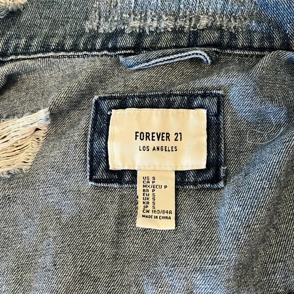 Forever 21 Distressed denim (jean) jacket - Picture 3 of 3